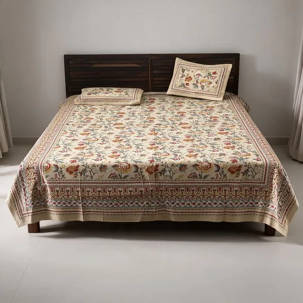 Floral_Print_King_Size_Bedsheet_With_Pillow_Covers
