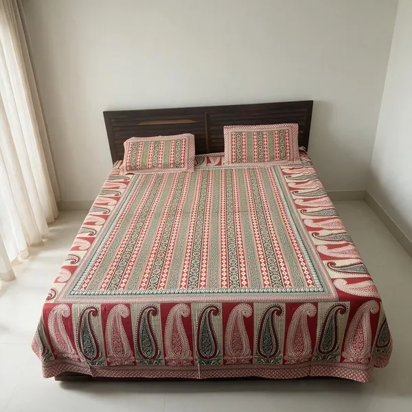 Printed_Paisley_Stripe_Double_Bedsheet_Set