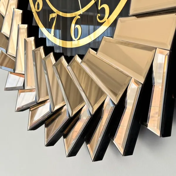 Up_Down_Design_Bronze_Mirror_Wall_Clock