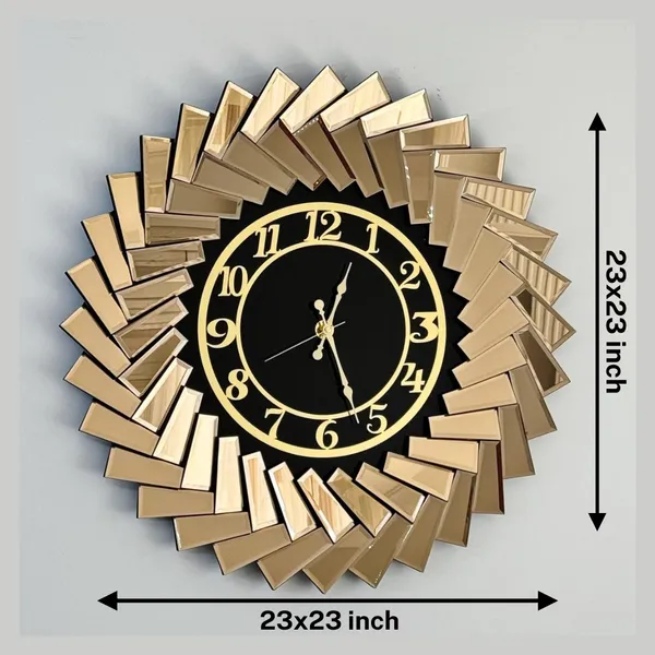 Up_Down_Design_Bronze_Mirror_Wall_Clock