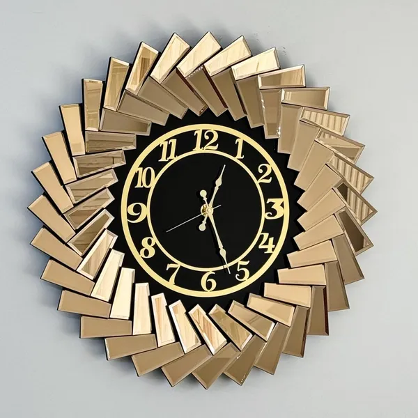 Up_Down_Design_Bronze_Mirror_Wall_Clock