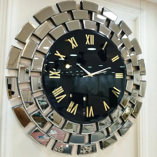 Gitti_Style_Mirror_Wall_Clock_Round_Circle_With_Black_Grey