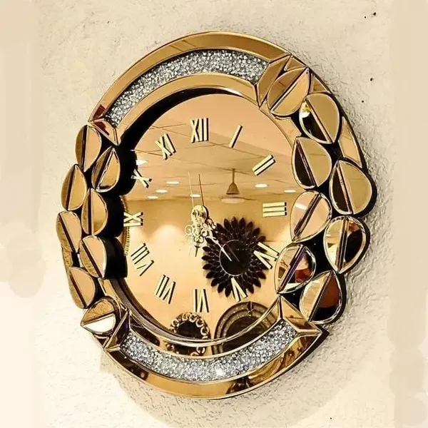 Leaf_Style_With_Diamond_Crystal_Wall_Mirror_Clock