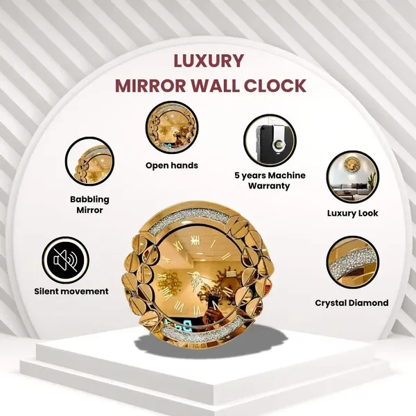 Leaf_Style_With_Diamond_Crystal_Wall_Mirror_Clock