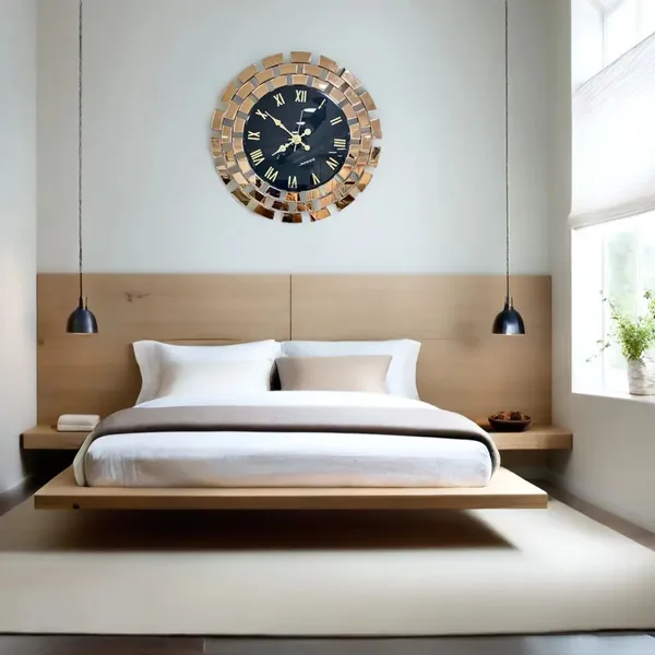 Gitti_Style_Mirror_wall_Clock_Copper_and_Black_Color