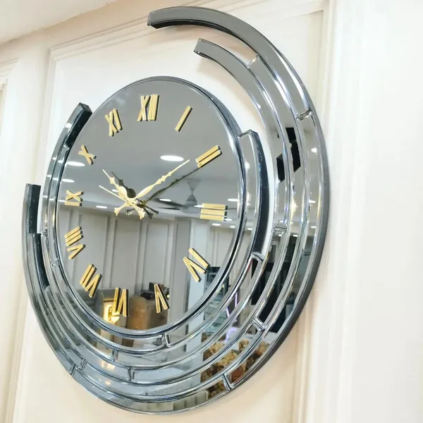 Eclips_Moon_Mirror_Wall_Clock_Roman_Stylish_Grey