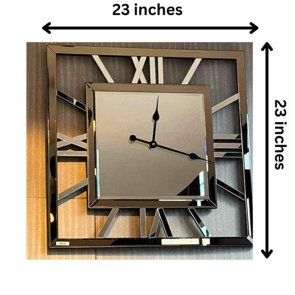 Square_Shape_Roman_Number_Style_Mirror_Clock_Brown_Color