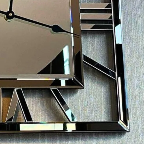 Square_Shape_Roman_Number_Style_Mirror_Clock_Brown_Color