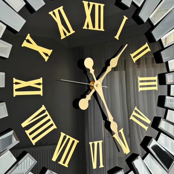 Up_Down_Design_Mirror_And_Black_Dial_Gold_Numerals_Mirror_Wall_Clock