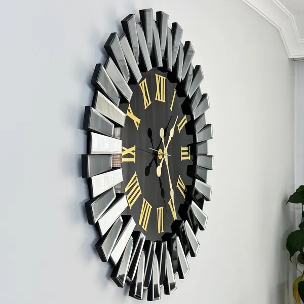 Up_Down_Design_Mirror_And_Black_Dial_Gold_Numerals_Mirror_Wall_Clock