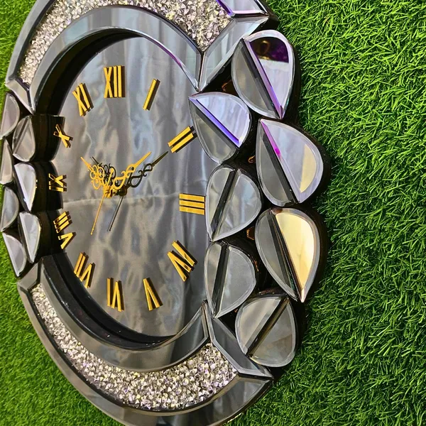 Mirror_Wall_Clock_Leaf_Style_Diamond_Crystal