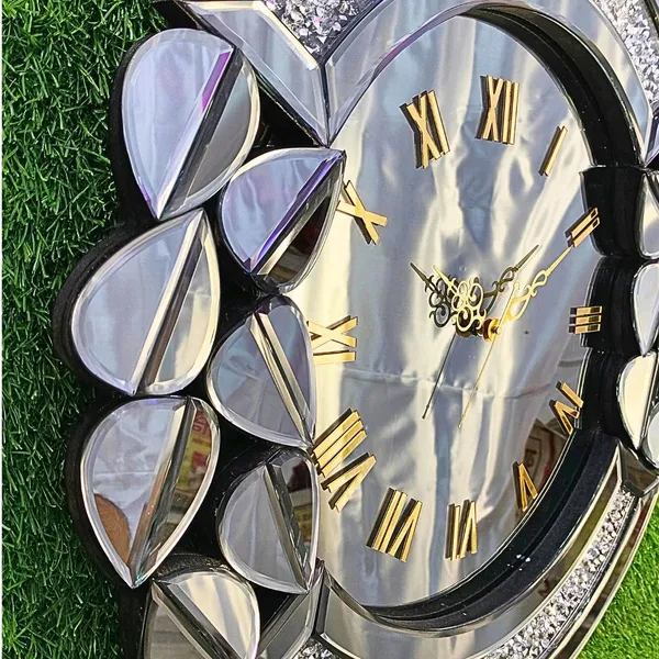 Mirror_Wall_Clock_Leaf_Style_Diamond_Crystal