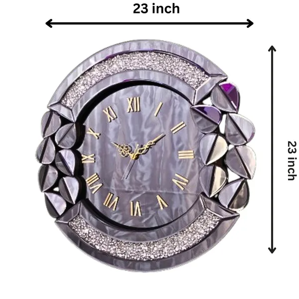 Mirror_Wall_Clock_Leaf_Style_Diamond_Crystal