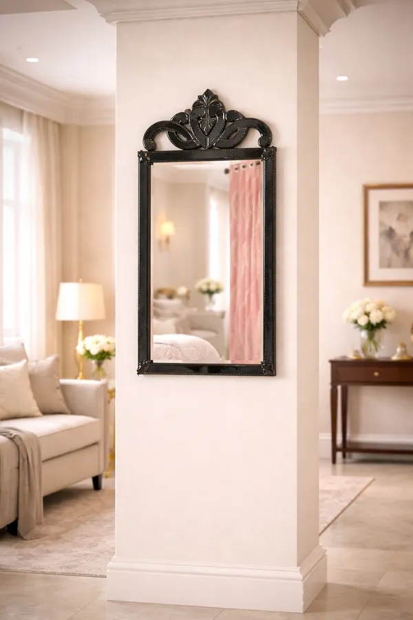 Handmade_Silver_Glass_Venetian_Mirror_Rectangle_Shape_And_Black_Frame