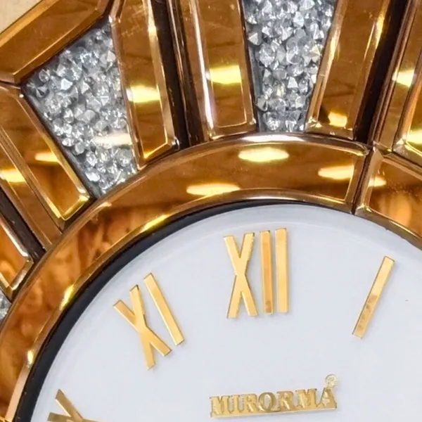 Crystal_Diamond_Design_Mirror_Wall_Clock_Copper_Color
