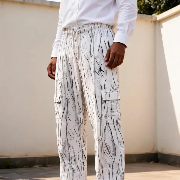 White_Cotton_Relaxed_Fit_Printed_Cargo_Pants_For_Men