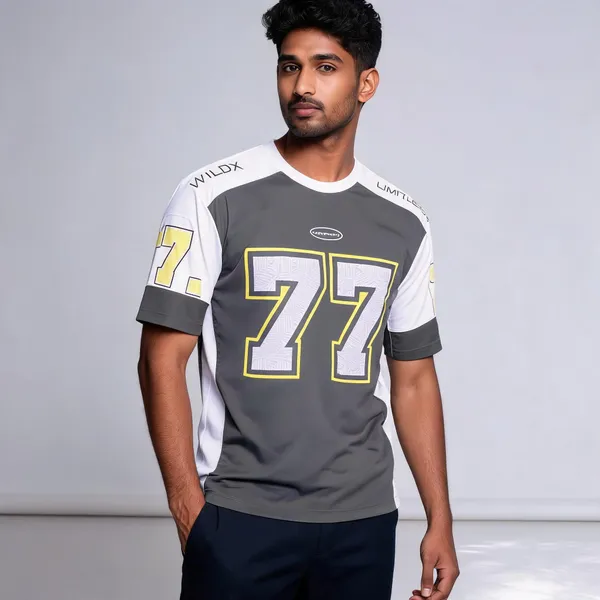 White_Grey_Cotton_Colour_Block_Sports_Jersey_For_Men