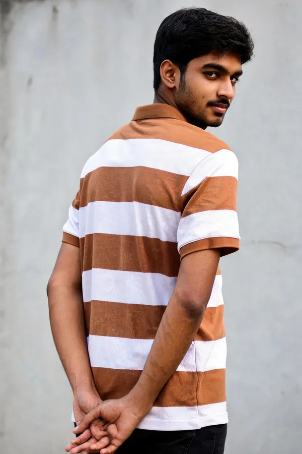 Brown_And_White_Cotton_Striped_Regular_Fit_Polo_T-Shirt_For_Men