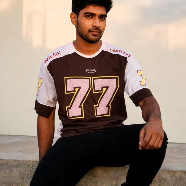 White_Maroon_Cotton_Colour_Block_Sports_Jersey_For_Men