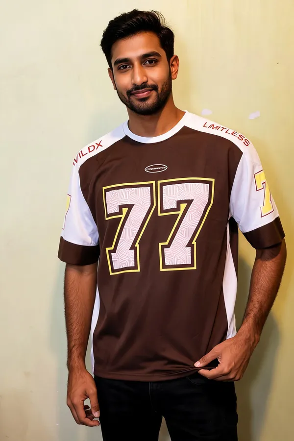 White_Maroon_Cotton_Colour_Block_Sports_Jersey_For_Men