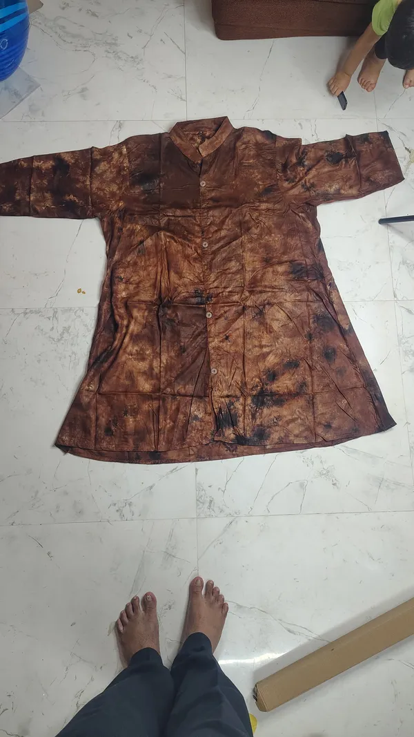Dark_Brown_Rayon_Printed__knee_length_Co-Ord_Set_For_Women