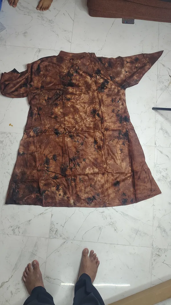 Dark_Brown_Rayon_Printed__knee_length_Co-Ord_Set_For_Women