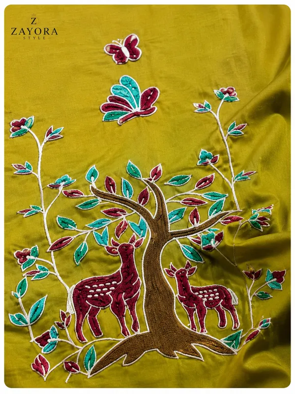 Mustard_Yellow_Dabu_Cotton__Knee_length_Short_Kurti_For_Women