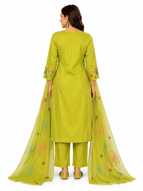 Mehndi_Green_Roman_Silk_A-Line__Knee_length_3_Piece_Suit_For_Women
