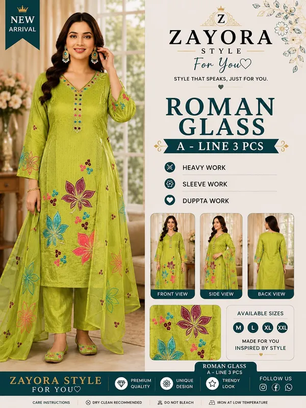 Mehndi_Green_Roman_Silk_A-Line__Knee_length_3_Piece_Suit_For_Women