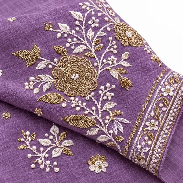 Purple_Roman_Silk_Heavy__Knee_length_3_Piece_Suit_For_Women
