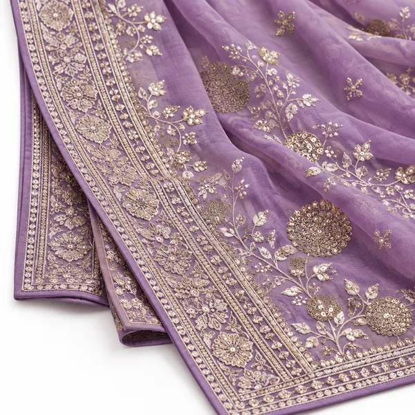 Purple_Roman_Silk_Heavy__Knee_length_3_Piece_Suit_For_Women