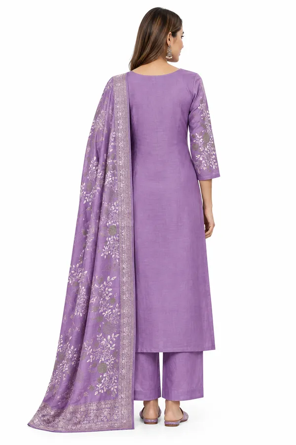 Purple_Roman_Silk_Heavy__Knee_length_3_Piece_Suit_For_Women