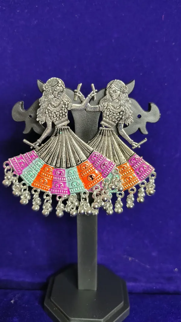 Pink_Oxidized_Metal_Meenakari_Dandiya_Dancer_Drop_Earrings_For_Women