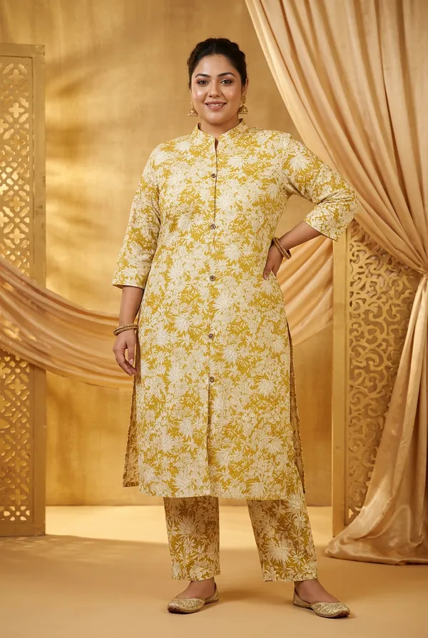 Yellow_Mustard_Rayon__Knee_length_Co-Ord_Set_For_Women
