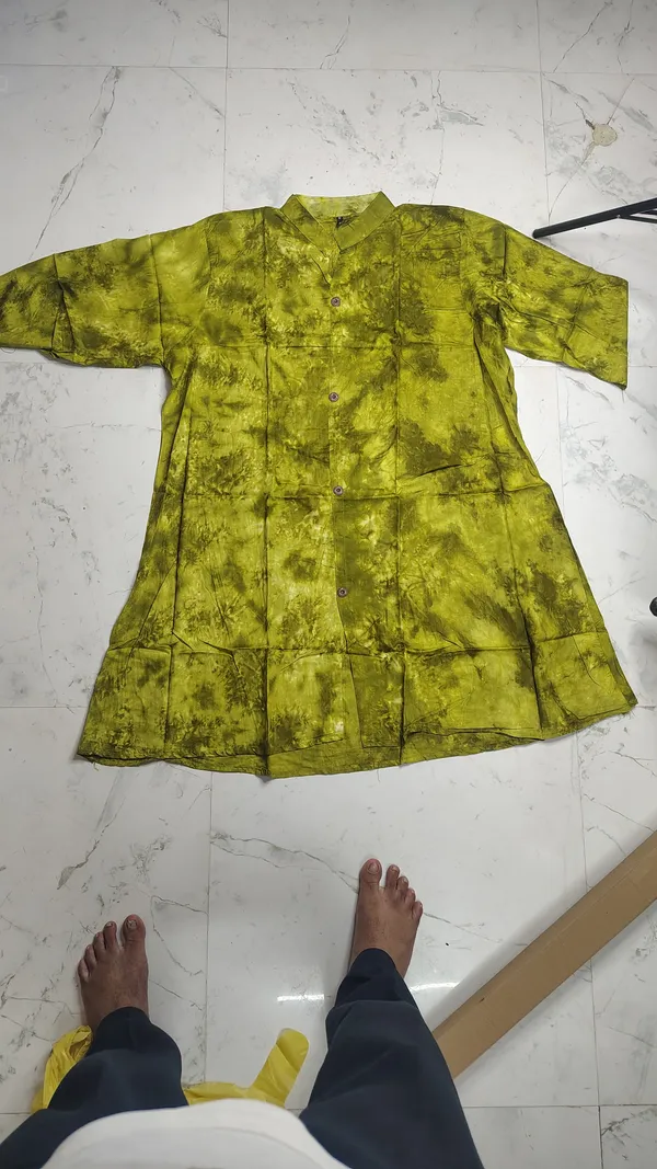 Olive_Green_Rayon_Printed__Knee_length_Co-Ord_Set_For_Women