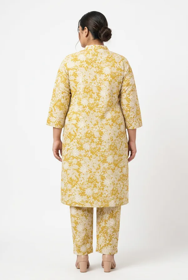 Lemon_Yellow_Rayon__Knee_length_Co-Ord_Set_For_Women