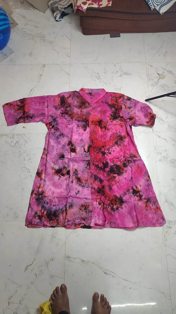 Pink_Rayon_Tie__Knee_length_Co-Ord_Set_For_Women