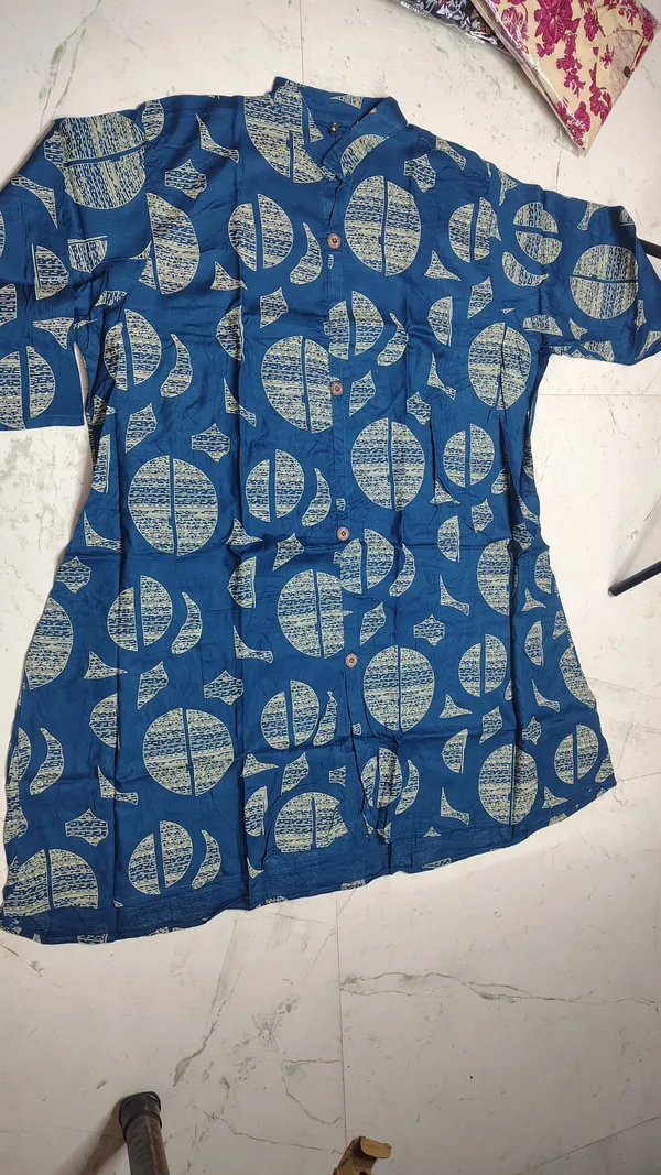Blue_Rayon_Printed__Knee_length_Co-Ord_Set_For_Women