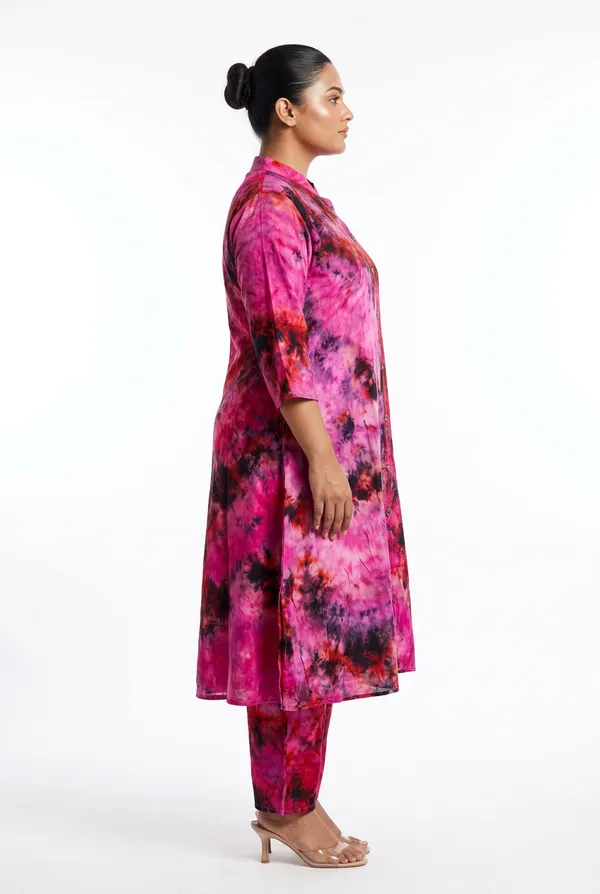 Pink_Rayon_Tie__Knee_length_Co-Ord_Set_For_Women