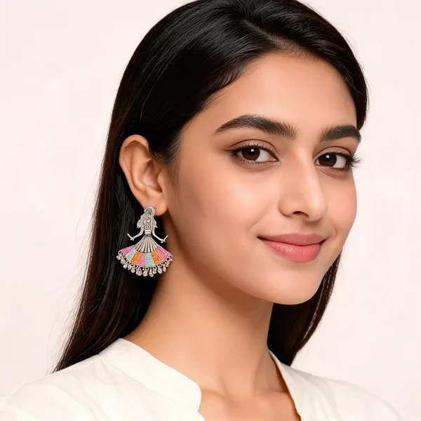 Pink_Oxidized_Metal_Meenakari_Dandiya_Dancer_Drop_Earrings_For_Women
