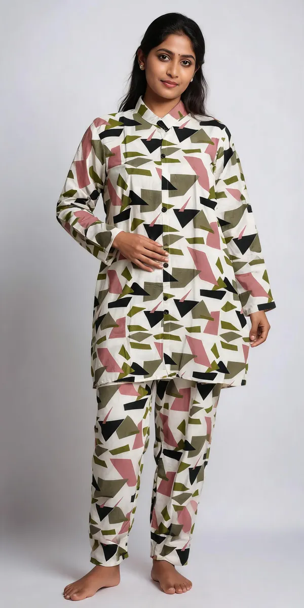 Multicolor_Rayon_Printed__Knee_length_Co-Ord_Set_For_Women