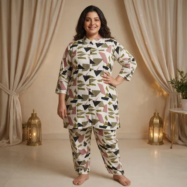 Multicolor_Rayon_Printed__Knee_length_Co-Ord_Set_For_Women