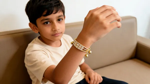 Gold_Crystal_Baguette_Bracelet_With_Ghungroo_Charm_For_Kids