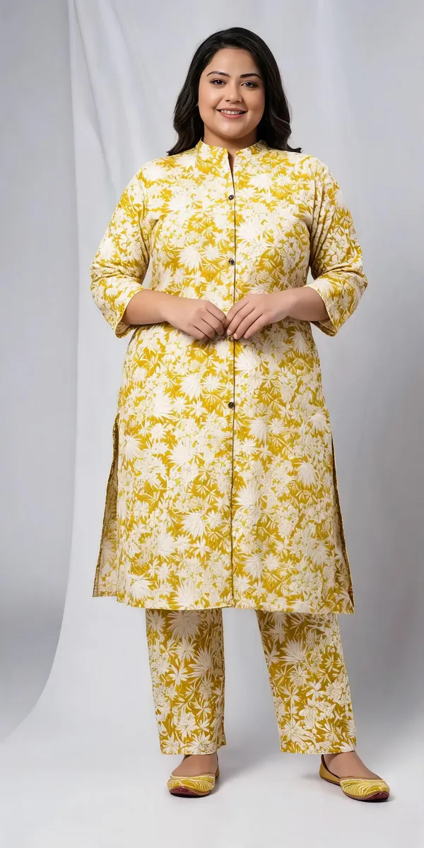 Yellow_Mustard_Rayon__Knee_length_Co-Ord_Set_For_Women