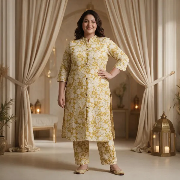 Yellow_Mustard_Rayon__Knee_length_Co-Ord_Set_For_Women