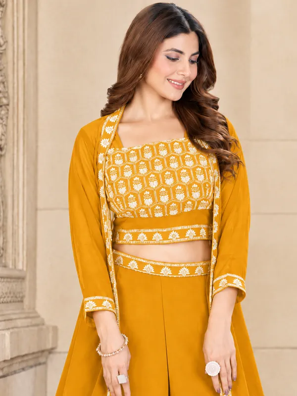 Yellow_Printed_Georgette_Sharara_Set_for_Women