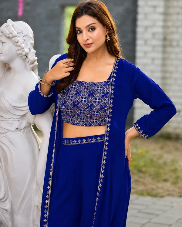Blue_Embroidered_Georgette_Co-Ord_Set_for_Women