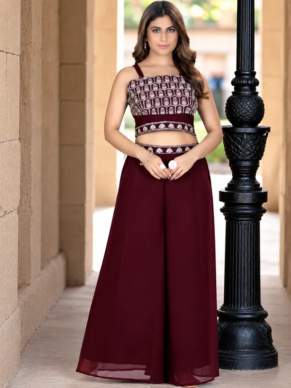 Maroon_Embroidered_Georgette_Sharara_Set_for_Women