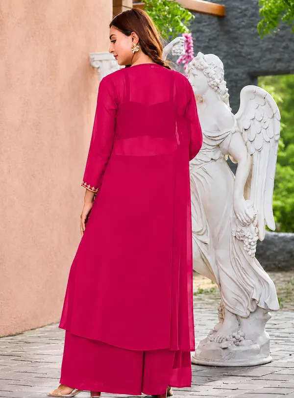 Magenta_Embroidered_Georgette_Co-Ord_Set_for_Women
