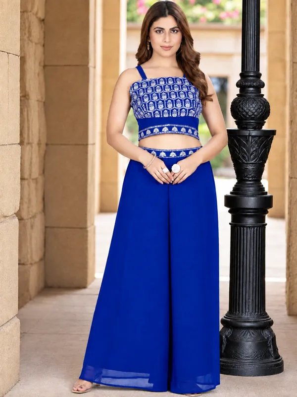 Blue_Embroidered_Georgette_Sharara_Set_for_Women
